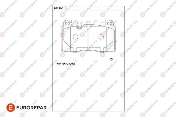 EUROREPAR 1681233680 - Kit de plaquettes de frein, frein à disque cwaw.fr