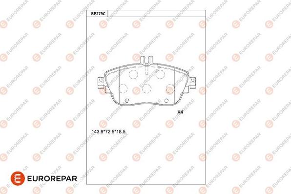 EUROREPAR 1681233080 - Kit de plaquettes de frein, frein à disque cwaw.fr