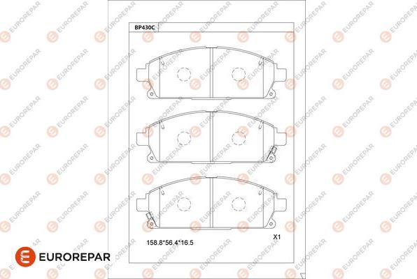 EUROREPAR 1681233380 - Kit de plaquettes de frein, frein à disque cwaw.fr