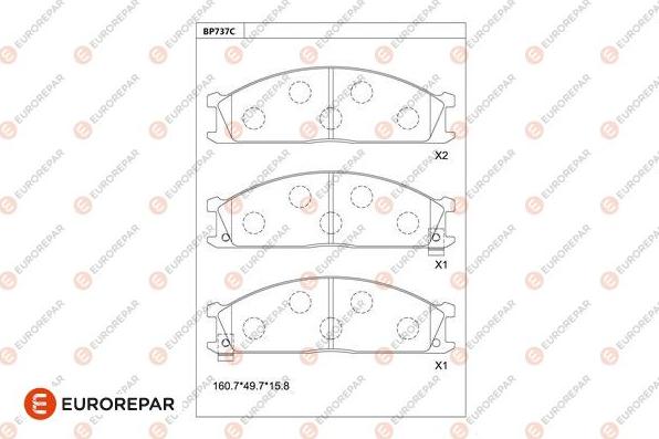 EUROREPAR 1681237180 - Kit de plaquettes de frein, frein à disque cwaw.fr