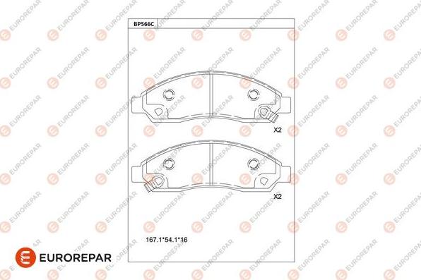 EUROREPAR 1681229880 - Kit de plaquettes de frein, frein à disque cwaw.fr