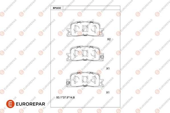 EUROREPAR 1681224580 - Kit de plaquettes de frein, frein à disque cwaw.fr