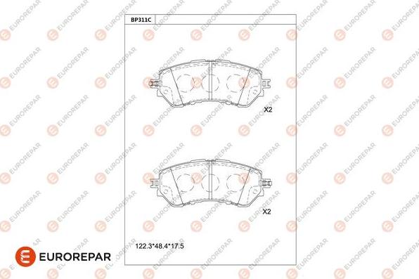 EUROREPAR 1681224680 - Kit de plaquettes de frein, frein à disque cwaw.fr