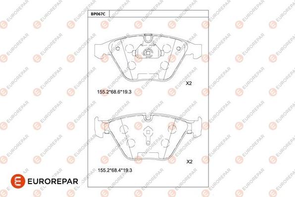 EUROREPAR 1681224080 - Kit de plaquettes de frein, frein à disque cwaw.fr