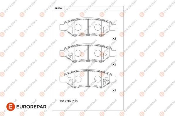 EUROREPAR 1681224880 - Kit de plaquettes de frein, frein à disque cwaw.fr