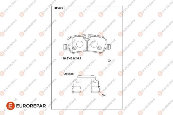 EUROREPAR 1681224380 - Kit de plaquettes de frein, frein à disque cwaw.fr