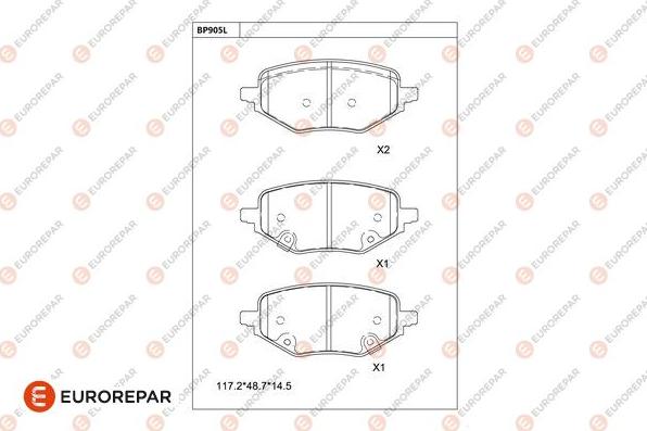 EUROREPAR 1681224780 - Kit de plaquettes de frein, frein à disque cwaw.fr