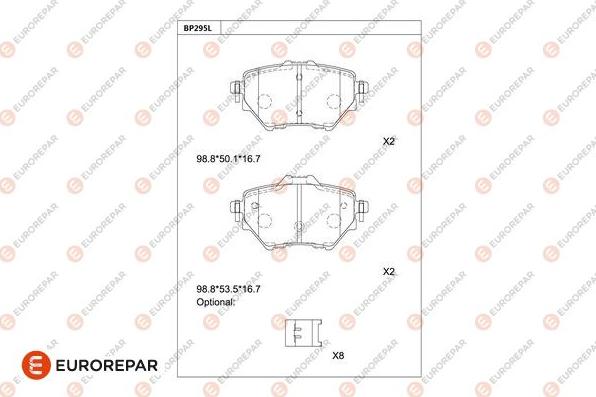 EUROREPAR 1681226180 - Kit de plaquettes de frein, frein à disque cwaw.fr