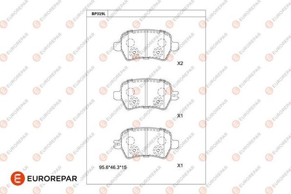 EUROREPAR 1681220180 - Kit de plaquettes de frein, frein à disque cwaw.fr