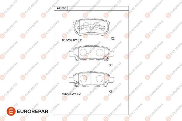 EUROREPAR 1681220880 - Kit de plaquettes de frein, frein à disque cwaw.fr