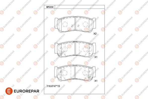 EUROREPAR 1681220380 - Kit de plaquettes de frein, frein à disque cwaw.fr