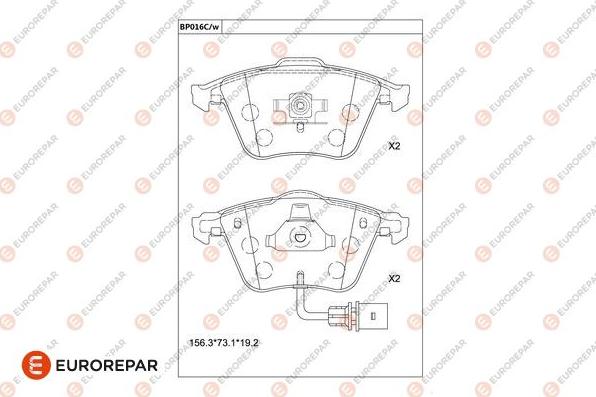 EUROREPAR 1681220280 - Kit de plaquettes de frein, frein à disque cwaw.fr