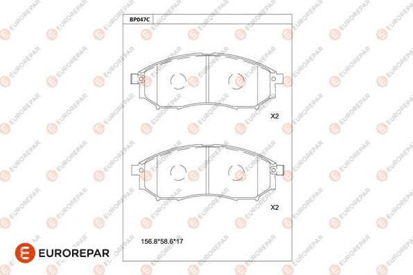 EUROREPAR 1681221680 - Kit de plaquettes de frein, frein à disque cwaw.fr