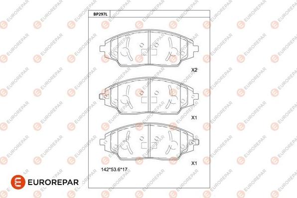 EUROREPAR 1681228080 - Kit de plaquettes de frein, frein à disque cwaw.fr