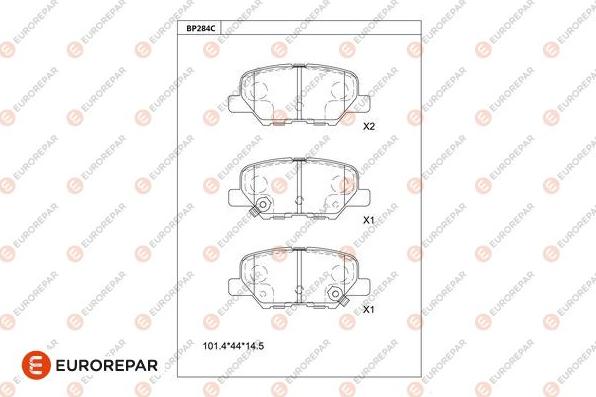 EUROREPAR 1681223480 - Kit de plaquettes de frein, frein à disque cwaw.fr