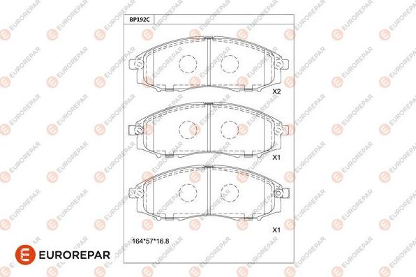 EUROREPAR 1681222080 - Kit de plaquettes de frein, frein à disque cwaw.fr