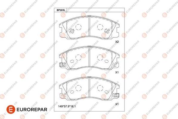 EUROREPAR 1681227980 - Kit de plaquettes de frein, frein à disque cwaw.fr