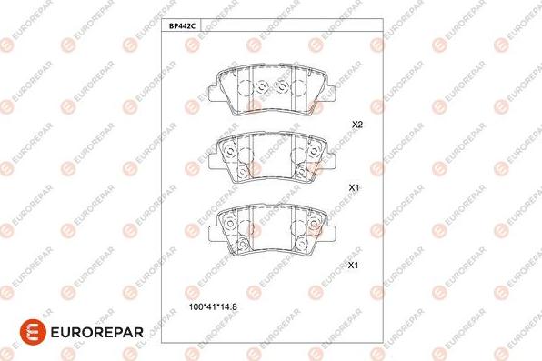 EUROREPAR 1681227280 - Kit de plaquettes de frein, frein à disque cwaw.fr