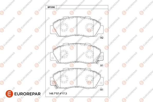 EUROREPAR 1681274980 - Kit de plaquettes de frein, frein à disque cwaw.fr