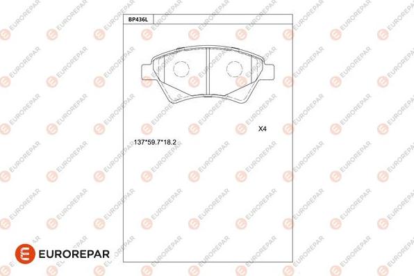 EUROREPAR 1681274680 - Kit de plaquettes de frein, frein à disque cwaw.fr