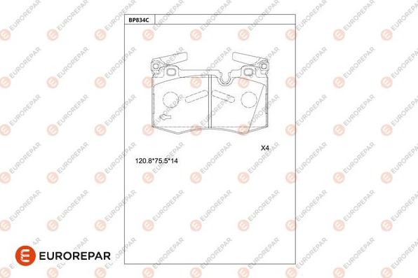 EUROREPAR 1681274080 - Kit de plaquettes de frein, frein à disque cwaw.fr