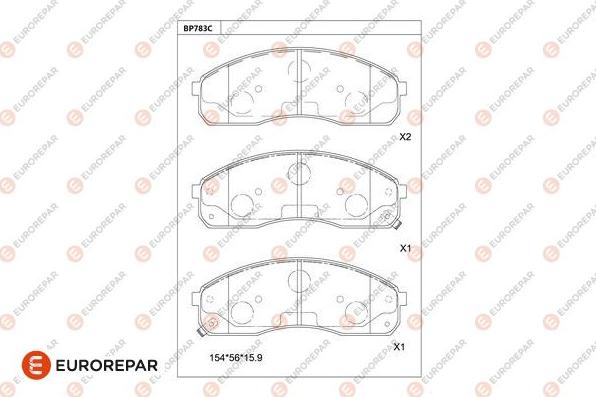 EUROREPAR 1681275980 - Kit de plaquettes de frein, frein à disque cwaw.fr