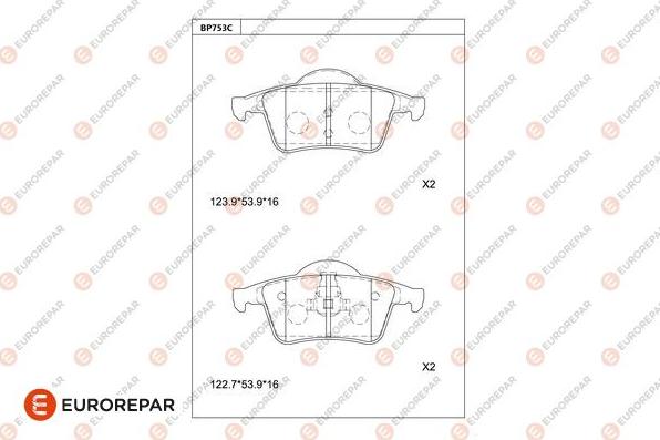 EUROREPAR 1681275080 - Kit de plaquettes de frein, frein à disque cwaw.fr