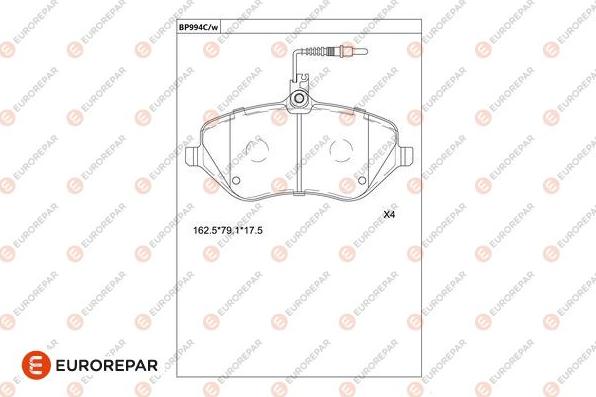 EUROREPAR 1681275380 - Kit de plaquettes de frein, frein à disque cwaw.fr