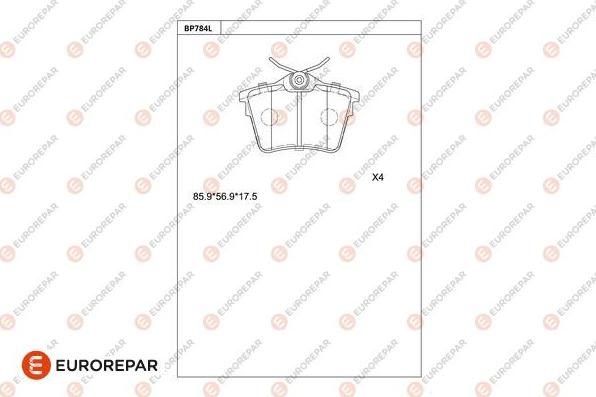 EUROREPAR 1681276480 - Kit de plaquettes de frein, frein à disque cwaw.fr