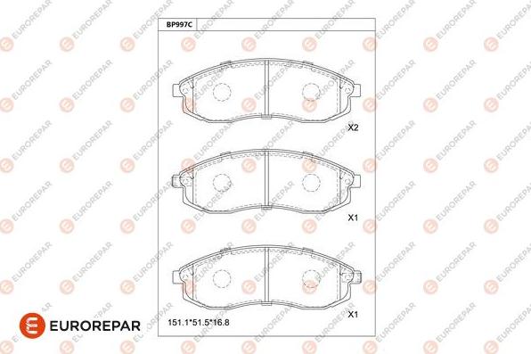 EUROREPAR 1681276080 - Kit de plaquettes de frein, frein à disque cwaw.fr