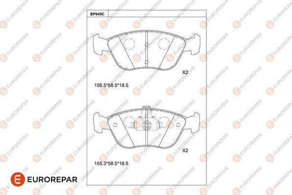 EUROREPAR 1681276880 - Kit de plaquettes de frein, frein à disque cwaw.fr