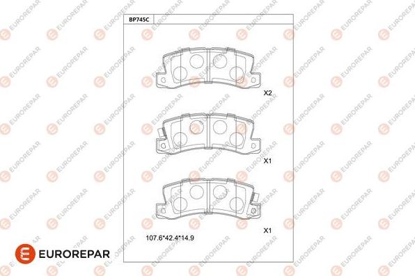 EUROREPAR 1681276280 - Kit de plaquettes de frein, frein à disque cwaw.fr