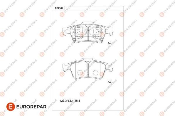 EUROREPAR 1681270380 - Kit de plaquettes de frein, frein à disque cwaw.fr