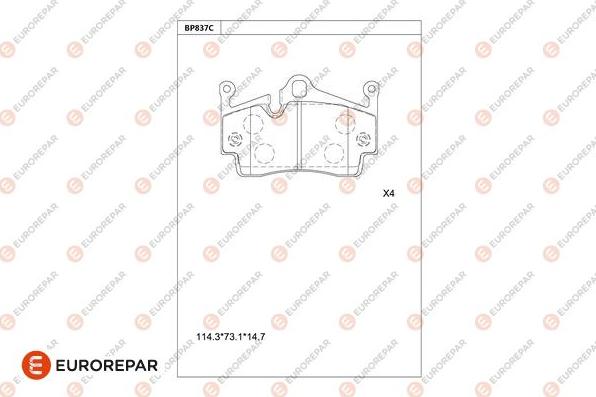 EUROREPAR 1681270280 - Kit de plaquettes de frein, frein à disque cwaw.fr