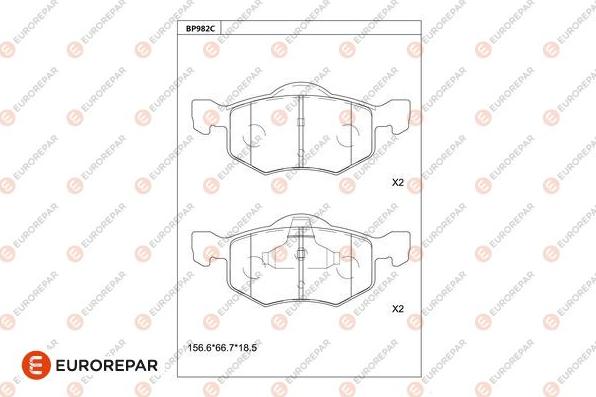 EUROREPAR 1681271980 - Kit de plaquettes de frein, frein à disque cwaw.fr