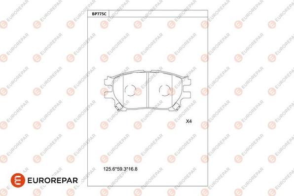 EUROREPAR 1681271680 - Kit de plaquettes de frein, frein à disque cwaw.fr