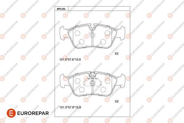 EUROREPAR 1681271280 - Kit de plaquettes de frein, frein à disque cwaw.fr