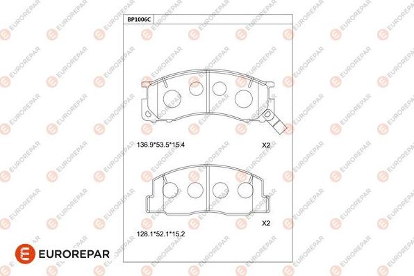 EUROREPAR 1681278480 - Kit de plaquettes de frein, frein à disque cwaw.fr