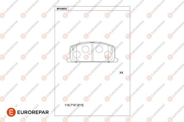 EUROREPAR 1681278380 - Kit de plaquettes de frein, frein à disque cwaw.fr