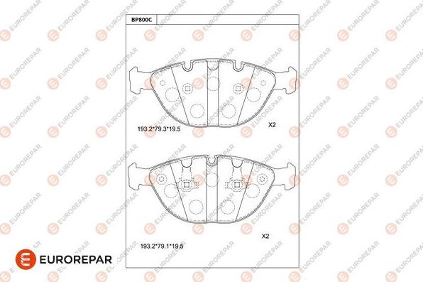 EUROREPAR 1681273480 - Kit de plaquettes de frein, frein à disque cwaw.fr