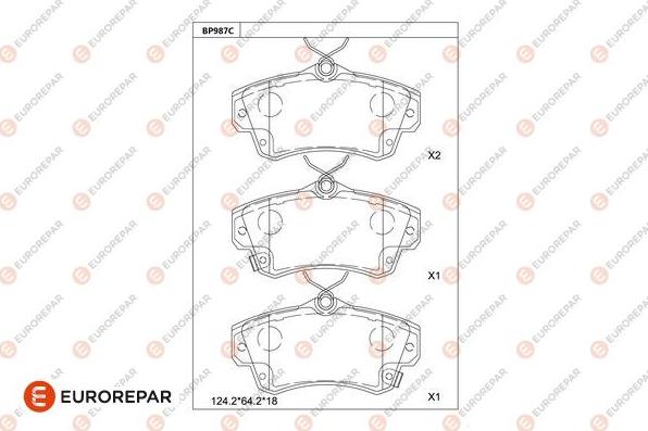 EUROREPAR 1681273080 - Kit de plaquettes de frein, frein à disque cwaw.fr