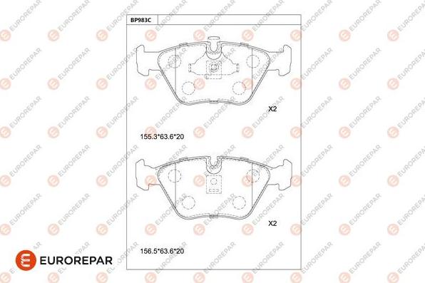 EUROREPAR 1681272180 - Kit de plaquettes de frein, frein à disque cwaw.fr