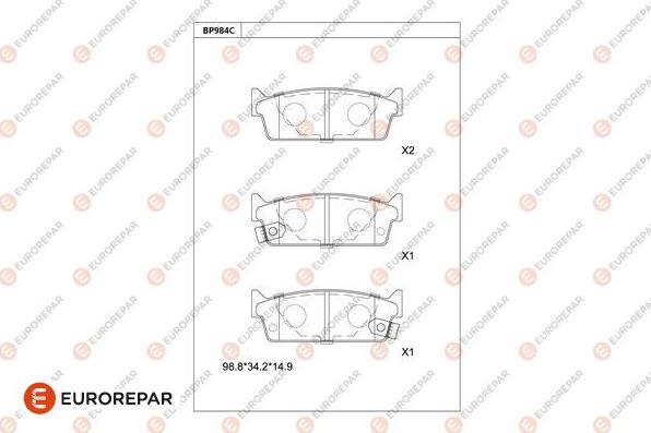 EUROREPAR 1681272380 - Kit de plaquettes de frein, frein à disque cwaw.fr