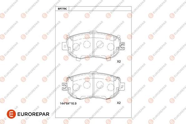 EUROREPAR 1681277480 - Kit de plaquettes de frein, frein à disque cwaw.fr