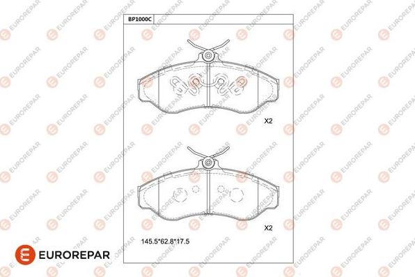 EUROREPAR 1681277580 - Kit de plaquettes de frein, frein à disque cwaw.fr