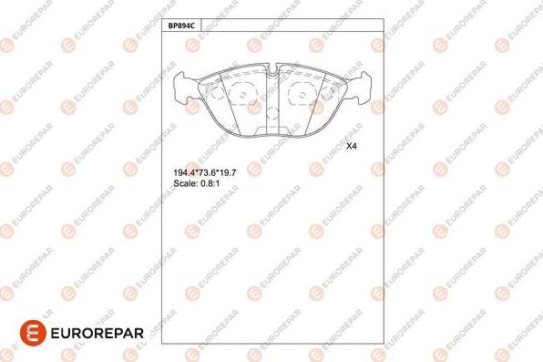 EUROREPAR 1681277180 - Kit de plaquettes de frein, frein à disque cwaw.fr