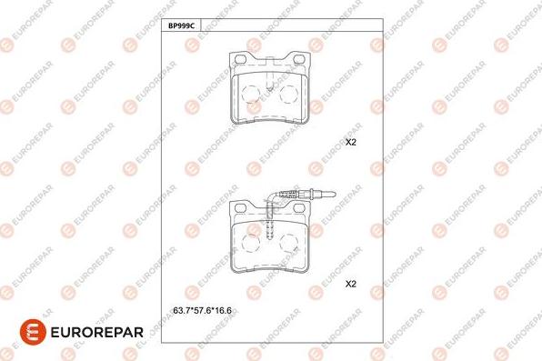 EUROREPAR 1681277280 - Kit de plaquettes de frein, frein à disque cwaw.fr