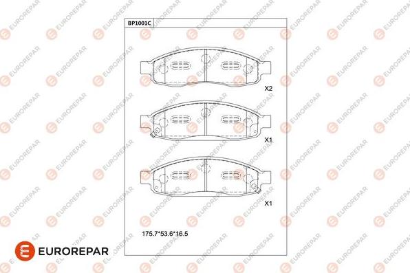 EUROREPAR 1681277780 - Kit de plaquettes de frein, frein à disque cwaw.fr