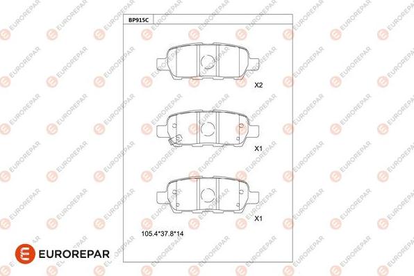 EUROREPAR 1677811780 - Kit de plaquettes de frein, frein à disque cwaw.fr