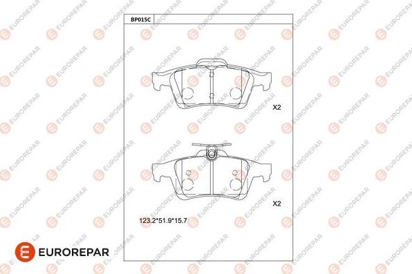 EUROREPAR 1677812980 - Kit de plaquettes de frein, frein à disque cwaw.fr